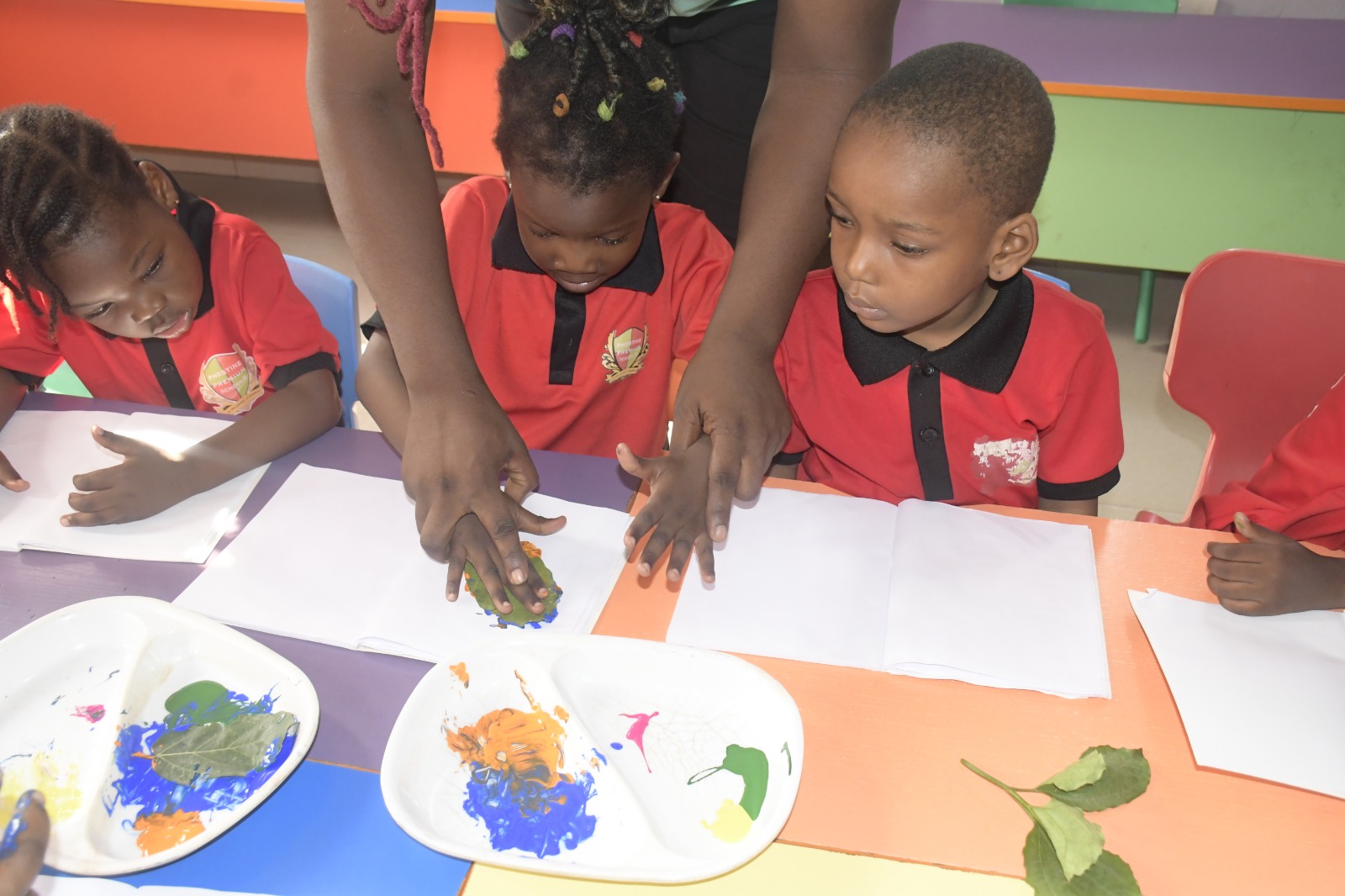 <p>LEAF PRINTING BY NURSERY ONE LEARNERS</p>